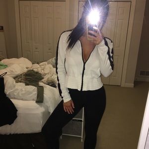 BEBE sport white zip up